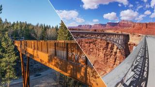 Sudentassu -silta ylittää Vanhan Porvoontien siinä missä Navajo Bridge Coloradojoen.
