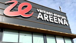 Vantaan Energia Areenan seinässä logo.