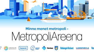 Sinisävyistä, merellistä kaupunkisilhuettia. Edustalla laivoja ja veneitä takana kerrostaloja.