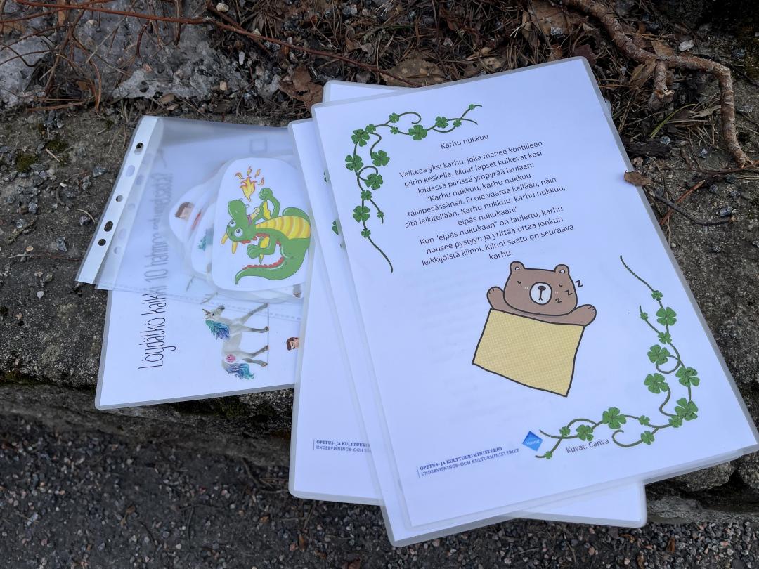 Kuvituskuva päiväkotien liikuntakorteista.